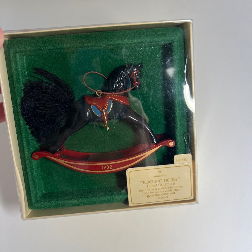 1982 Hallmark Keepsake Rocking Horse Ornament 2nd in Series Vintage QX502-3